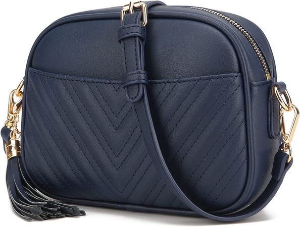 lola mae Quilted Crossbody Bag, Trendy Design Shoulder Purse (Navy Blue): Handbags: Amazon.com
