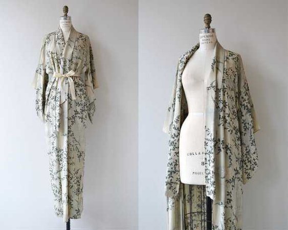 Makihige silk kimono 1920s silk wrapper silk 20s floral