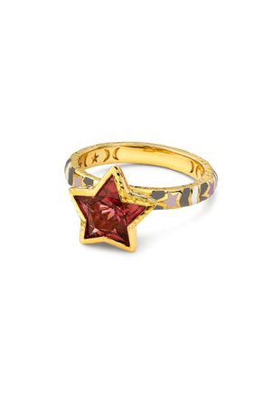20k Yellow Gold Pink Tourmaline Star Ring By Buddha Mama | Moda Operandi