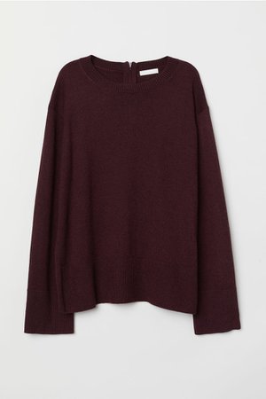 Knit Sweater - Burgundy - Ladies | H&M US