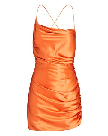 The Sei Ruched Silk Asymmetric Mini Dress | INTERMIX®