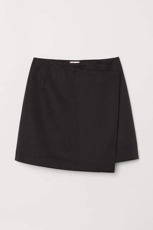 Short Wrapover Skirt - Black