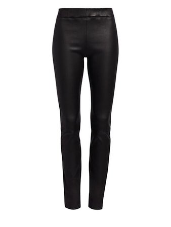 The Row Essentials Leather Moto Pants | Saks Fifth Avenue