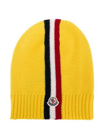$135 Moncler Kids tricolour stripe beanie - Buy Online - Fast Delivery, Price, Photo