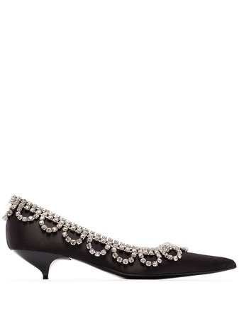 Area Scalloped Crystal 30mm Pumps - Farfetch
