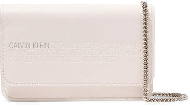 Mini Embossed Leather Shoulder Bag - Pastel pink