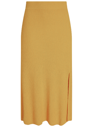 yellow ribbed skirt