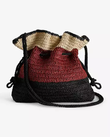 Woven Straw Drawstring Bag | Express