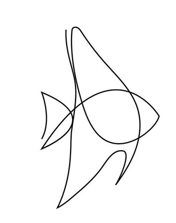 Fish Line Art Drawing (LI XIA)