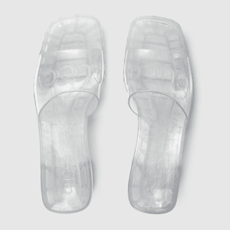 clear jelly slide heels