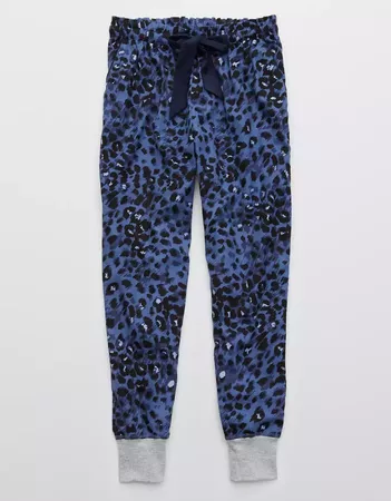 Aerie Flannel Pajama Jogger blue