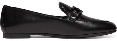 Trifoglio Embellished Leather Loafers - Black