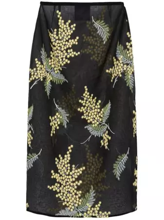 Prada floral-embroidered Midi Skirt - Farfetch