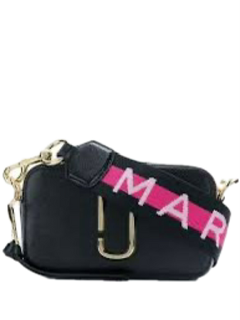 black and pink Marc Jacobs snapshot bag