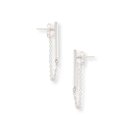 silver chain earrings bar - Google Search