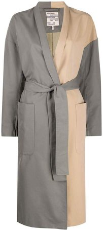 Two-Tone Belted Trench Coat
