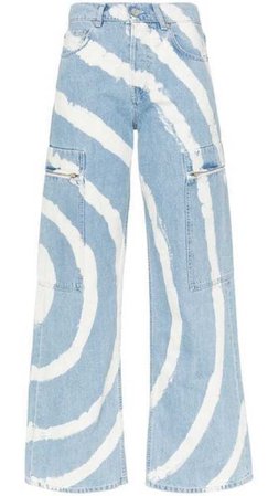 Ganni blackstone spiral bleached cargo jeans