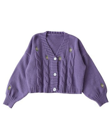 Flower purple shot cardigan : 스윔시티