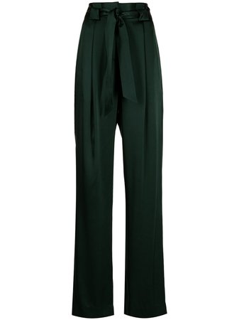Michelle Mason high-waisted pleated silk trousers
