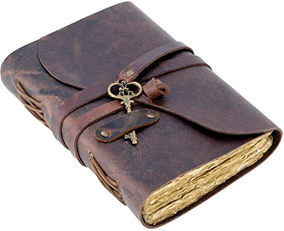 Amazon.com : Vintage Leather Journal - Antique Handmade Deckle Edge Vintage Paper Leather Bound Journal - Book of Shadows Journal - Leather Sketchbook - Drawing Journal - Great Gift (Vintage Brown, 7.5"x5.5") : Office Products