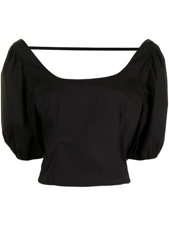 STAUD puff-sleeve cropped blouse - FARFETCH