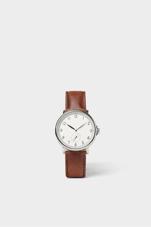 VINTAGE LOOK WATCH WITH BROWN LEATHER STRAP - NEW IN-MAN | ZARA United Kingdom