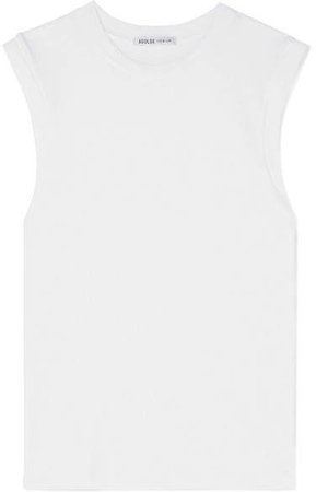 AGOLDE - Ribbed Cotton-jersey T-shirt - White
