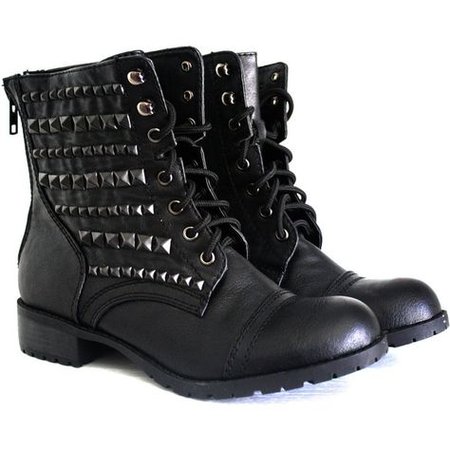 Black Studded Combat Boots
