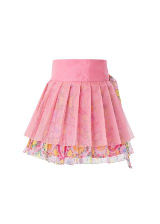 22SS Danha Mini Collection | Shell-Pink pleated mini skirt Back