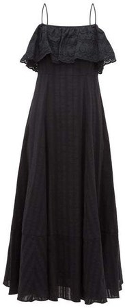 Sintra Jacquard Stripe Cotton Dress - Womens - Black