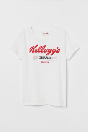 T-shirt with Motif - White/Kellogg's - Ladies | H&M CA
