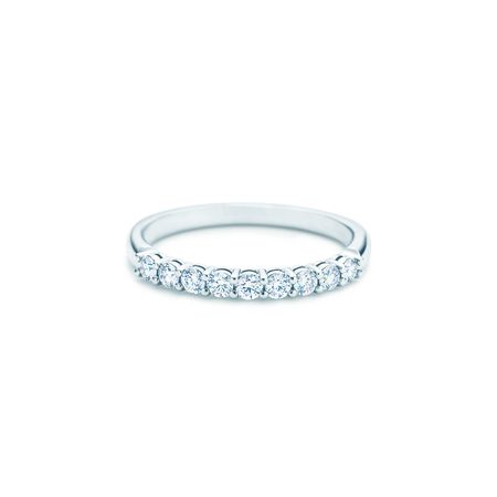 Tiffany Embrace® Band Ring in Platinum with Diamonds | Tiffany & Co.