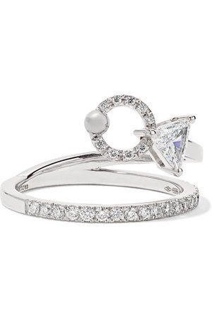 Delfina Delettrez | 18-karat white gold diamond ring | NET-A-PORTER.COM