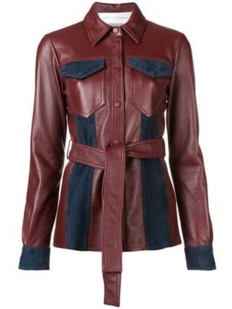 VICTORIA BECKHAM - Victoria Leather Belted Jacket $1079 FarFetch