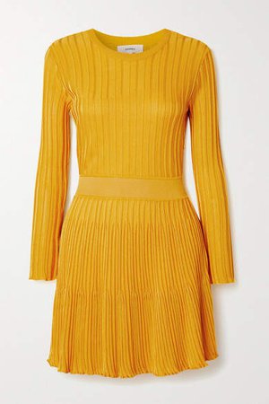 Casasola CASASOLA - Ribbed-knit Mini Dress - Yellow