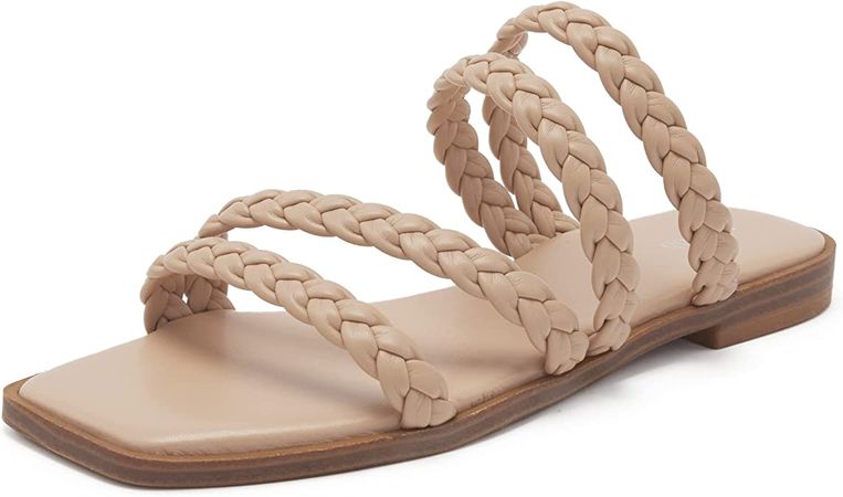 Amazon.com | vodvob Women's Braided Flat Sandals Strappy Dressy Sandals Slip on Memory Foam Slide Sandals | Shoes