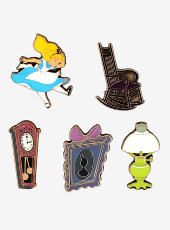 Loungefly Disney Alice In Wonderland Falling Alice Enamel Pin Set