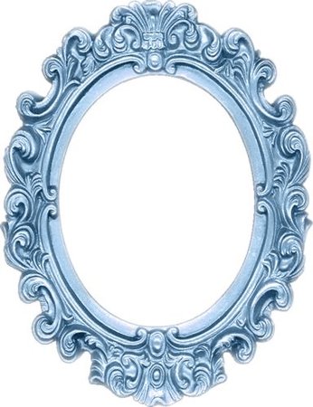 pastel blue oval frame