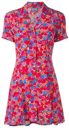 Lhd floral print mini shirt dress