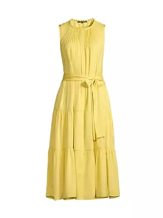 Shop Kobi Halperin Scottie Tiered Belted Midi-Dress | Saks Fifth Avenue