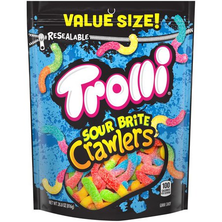 Trolli Sour Brite Crawlers Gummy Worms Bag, 28.8 Oz - Walmart.com