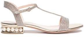 Casati Faux Pearl-embellished Lurex Sandals