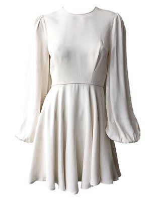 Zimmermann Blouson Sleeve Mini Dress - Pearl
