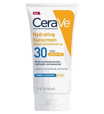 Tinted Mineral Sunscreen Broad Spectrum SPF 30 for Face | CeraVe
