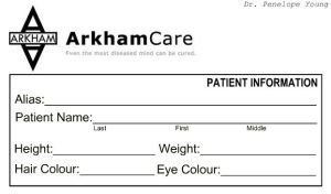 Arkham Care Patient Information Card