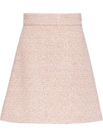 Miu Miu sequin-embellished tweed mini skirt