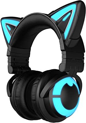 Buy YOWU RGB Cat Ear Headphone 3S Wireless Bluetooth 5.0 Foldable Gaming Headset with Built-in Mic & Customizable Lighting and Effect via APP, Type-C Charging Audio Cable, for PC Laptop Mac Smartphone Online in Qatar. B08X2NTCSG