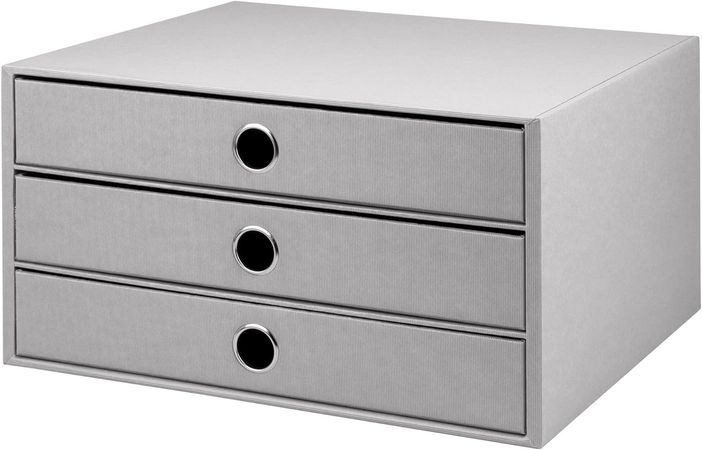 Rössler 1524452173 - S.O.H.O. 3er Schubladenbox für DIN A4, mit Griffloch, Stone, 343 x 250 x 185 mm, 1 Stück : Amazon.de: Bürobedarf & Schreibwaren