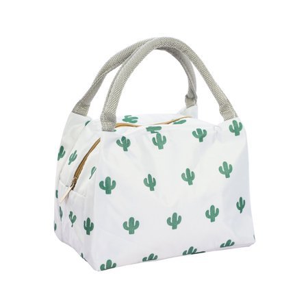 Insulated Lunch Bag Warm Cooler Box Tote Carry Bag w Zipper White Cactus Pattern | Walmart Canada