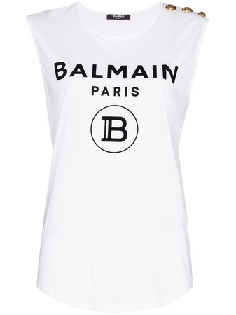 Balmain logo-print Top - Farfetch
